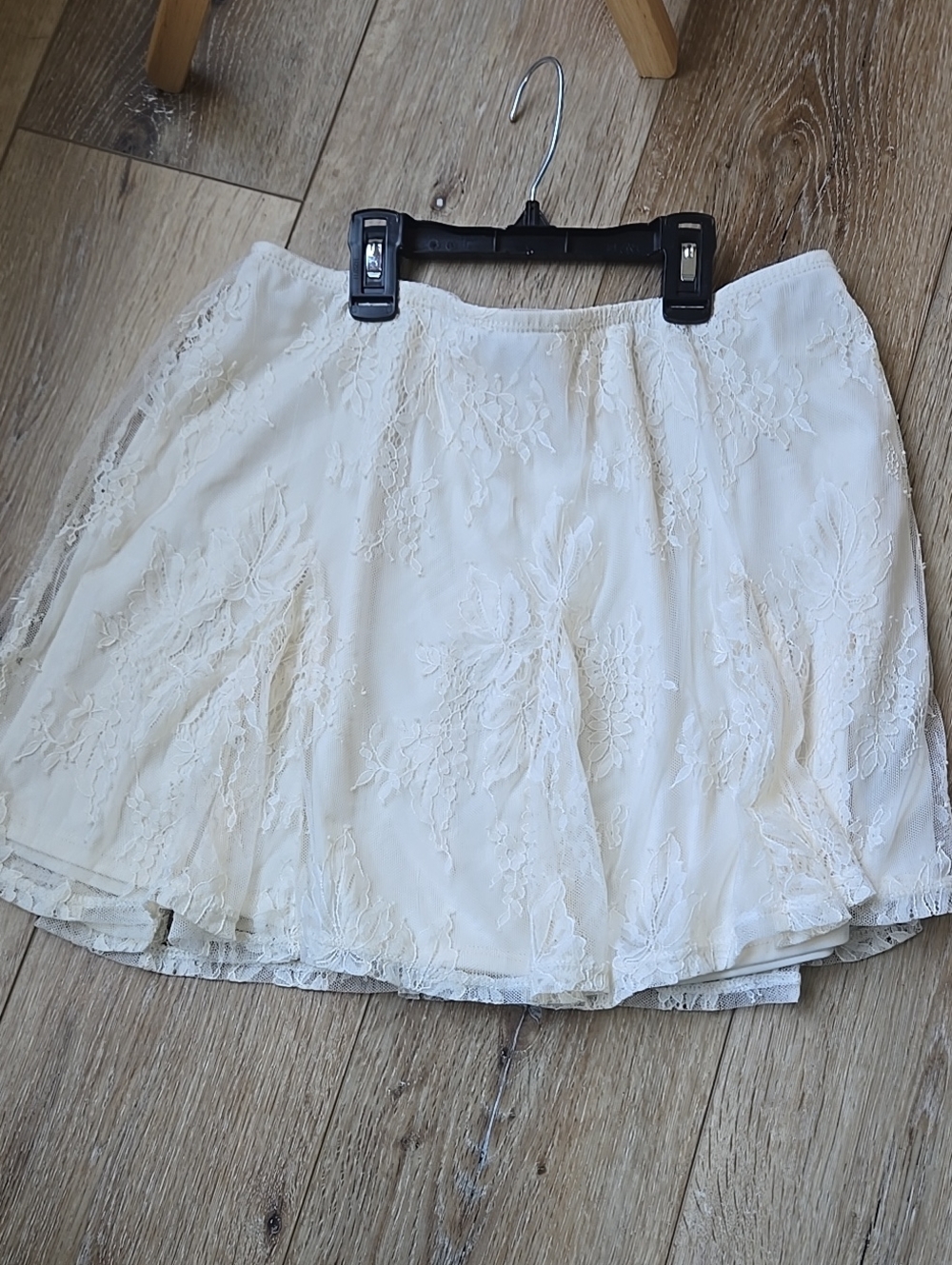Wild Fable Cream White Lined Floral Lace Mini Skirt sz Medium M Punk Goth New - Picture 15 of 17